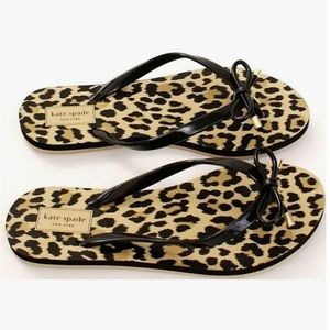 Kate Spade Nova Leopard Print Flip Flops